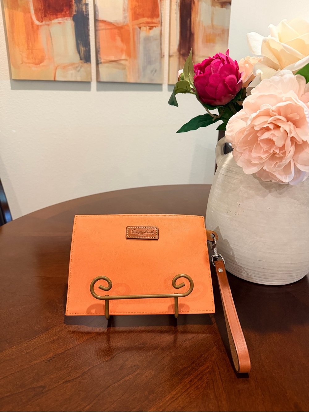 Dooney & Bourke Orange Leather Wristlet